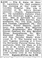 Kane,Mrs.Ella(Obituary)