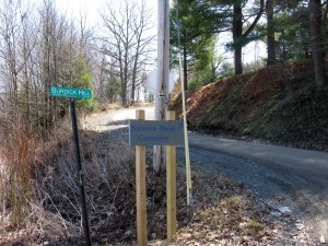 Stevens Point Cemetery sign at Burdick Hill Road