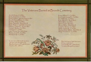 The Veterans Buried at Brandt Cemetery