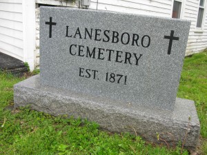 Lanesboro Cemetery Sign