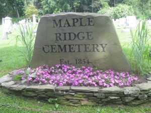 Maple Ridge Cemetery Sign