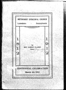 Methodist Episcopal Church Centennial 1812-1912